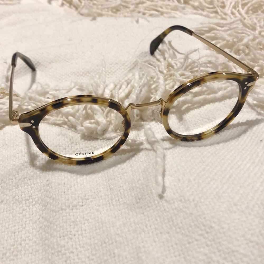 Celine Gold and Havana round glasses